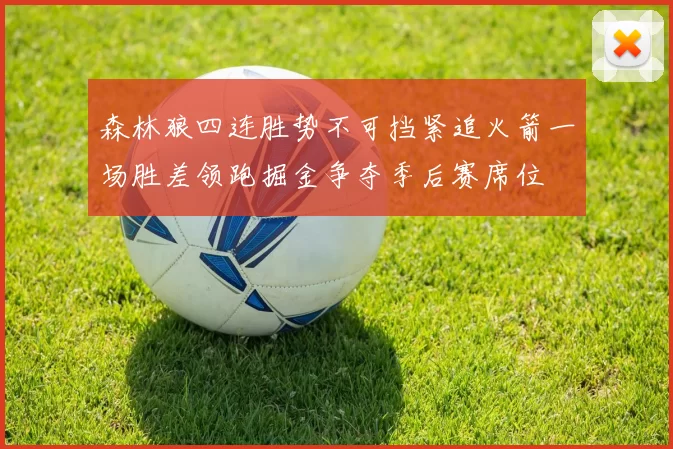 森林狼四连胜势不可挡紧追火箭一场胜差领跑掘金争夺季后赛席位